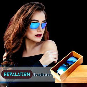 REVALATION Sunglasses FLEXIBLE ARMS EXTREME LIGHTWEIGHT UNISEX WOOD Box & Cloth